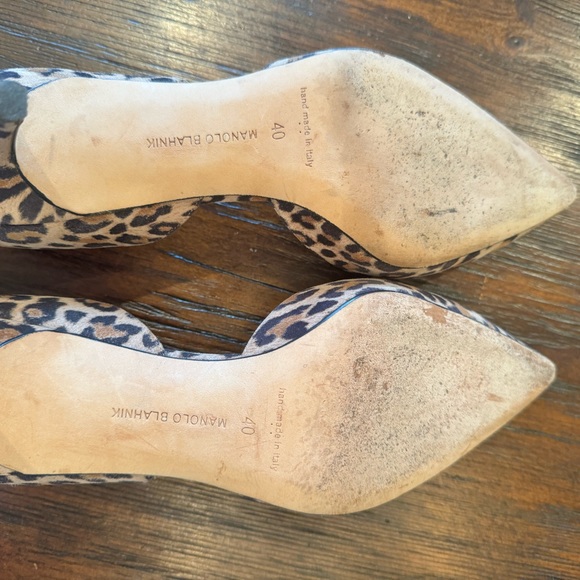 Manila Blahnik Leopard Kitten Heels SZ 40 - Picture 3 of 5